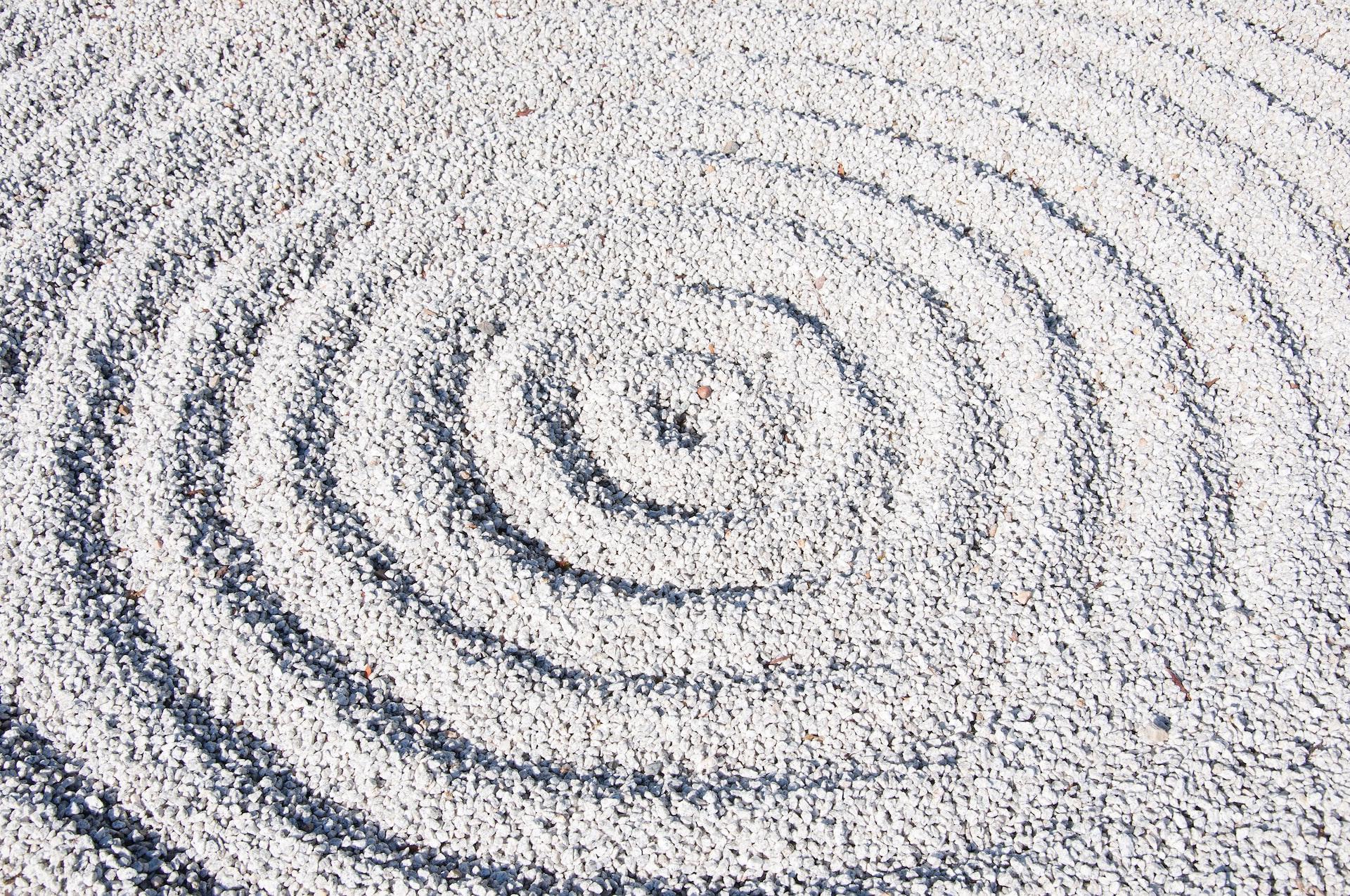 circles in the pebbles at the Enkō-ji temple, Kyoto, Japan, via Unsplash